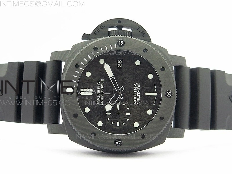 PAM979 Carbotech VSF 1:1 Best Edition Carbon Dial on Rubber Strap P.9010 Clone